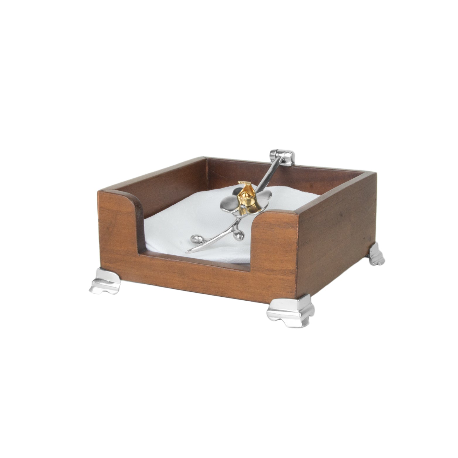 Porta Guardanapo Branco Pequeno Orquídea (15 x 15)