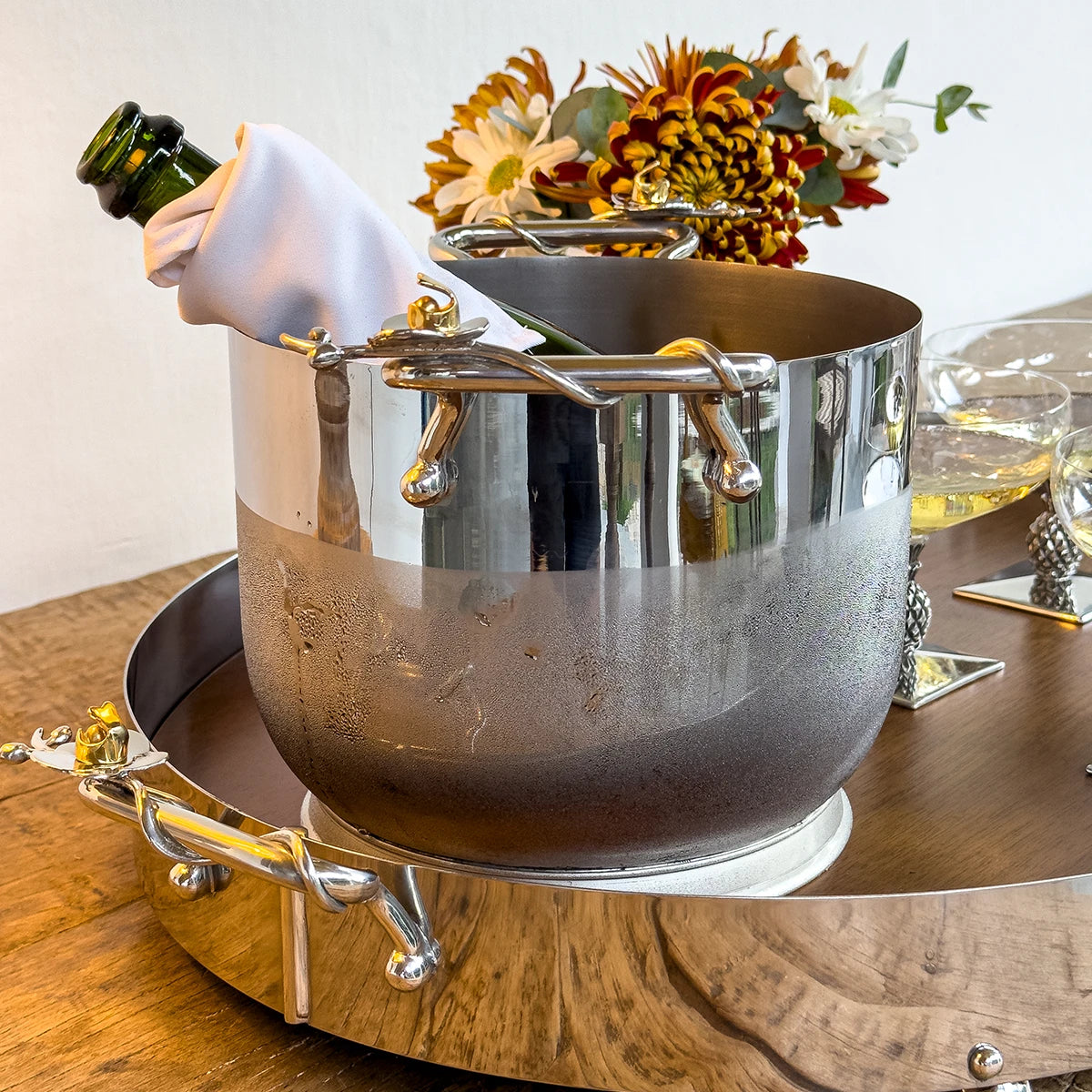 Champanheira Aço Inox Menor Orquídea (6 Litros)