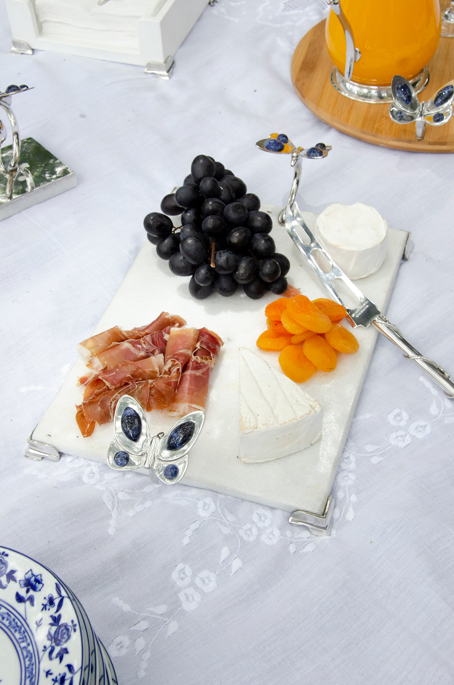 Tábua Marble Grande Blue Butterfly (35 x 25)