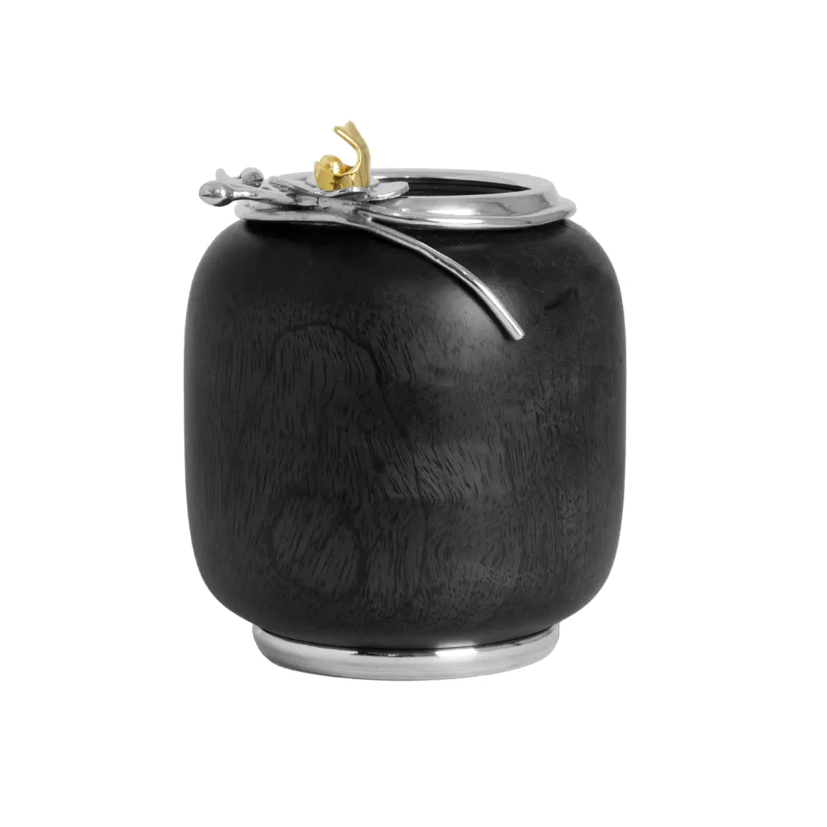 Vaso Mango Menor Preto Orquídea